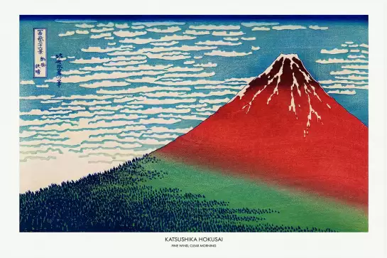 Vent fin, matin clair d'Hokusai - estampe japonaise