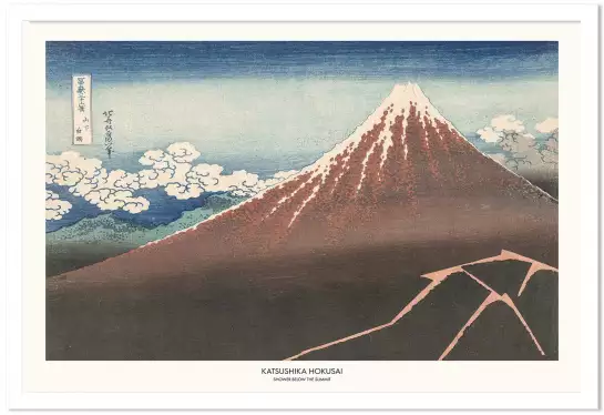 Douche sous le sommet d'Hokusai - estampe japonaise