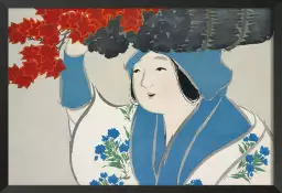 Femme de Momoyogusa de Kamisaka Sekka - tableau japonais