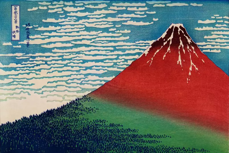 Hokusai, Le Fuji par temps clair, 1830 - estampe japonaise