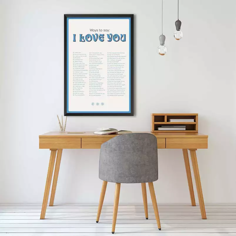 Poème I love you my blue - citation affiche