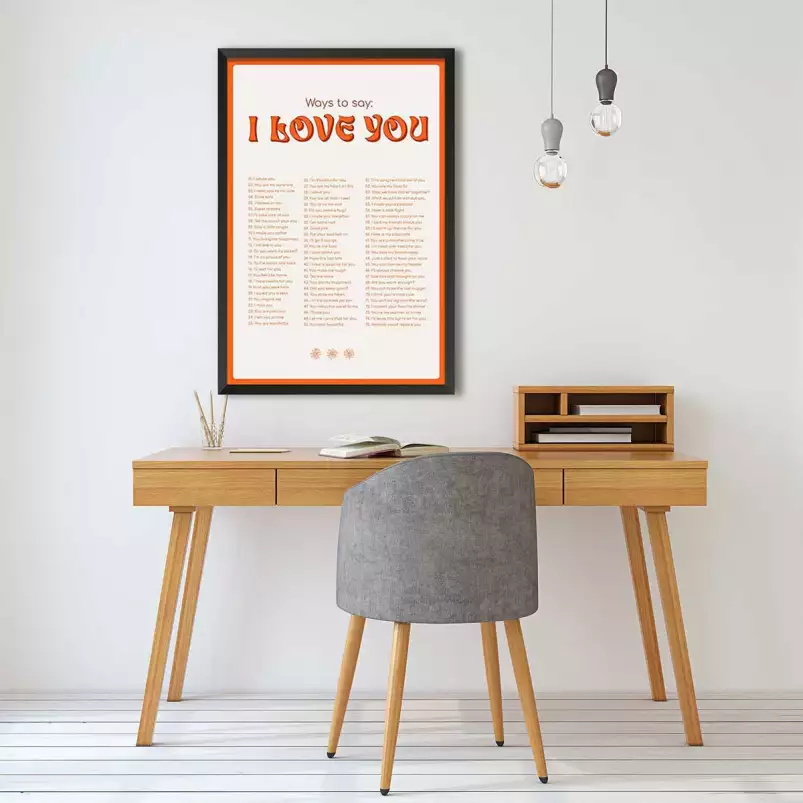 Poème I love you my orange - citation affiche