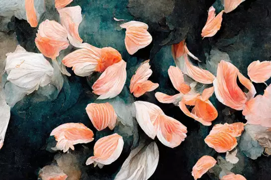 Feuilles saumon - affiche de fleurs