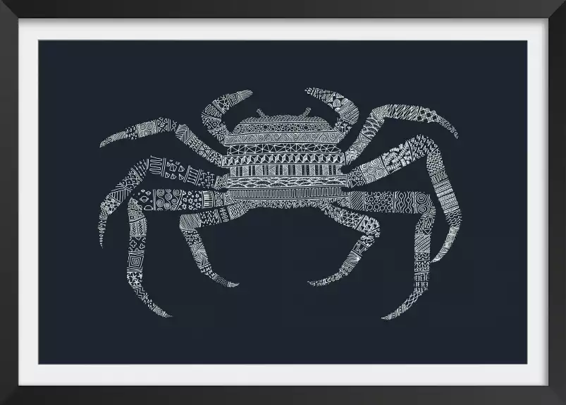 Crabe Bleu graphique - animaux colorés déco