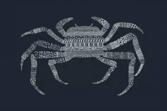 Crabe Bleu graphique - animaux colorés déco