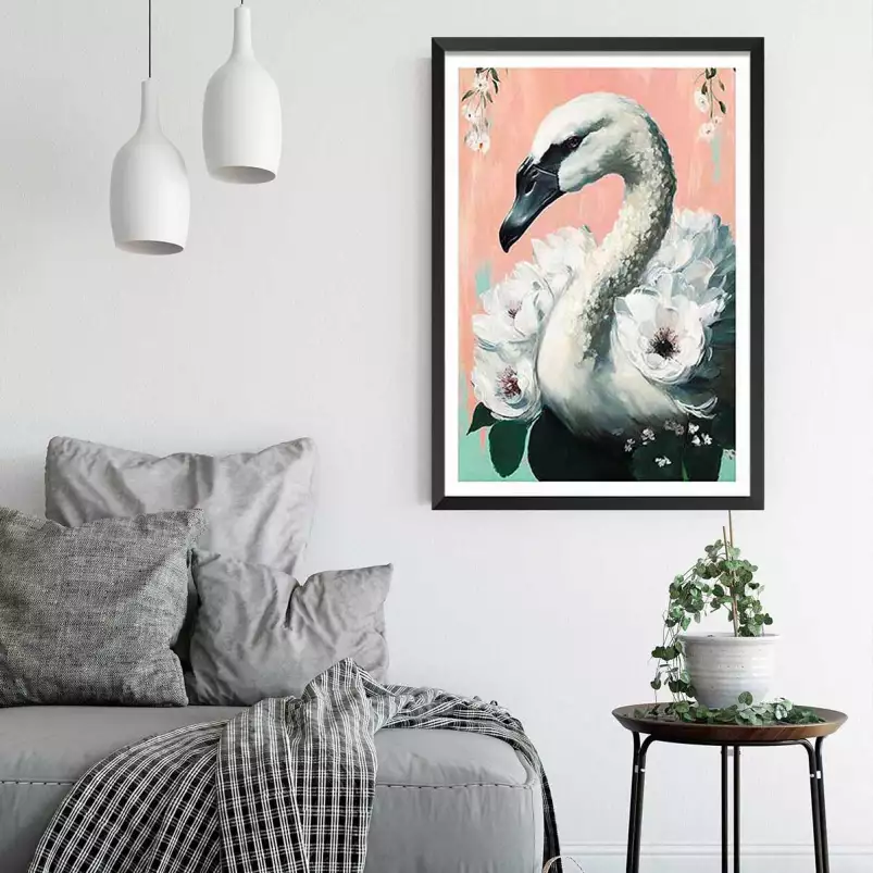 Le cygne - affiche oiseaux