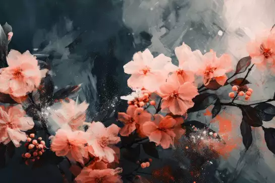 Fleurs corail - affiche de fleurs