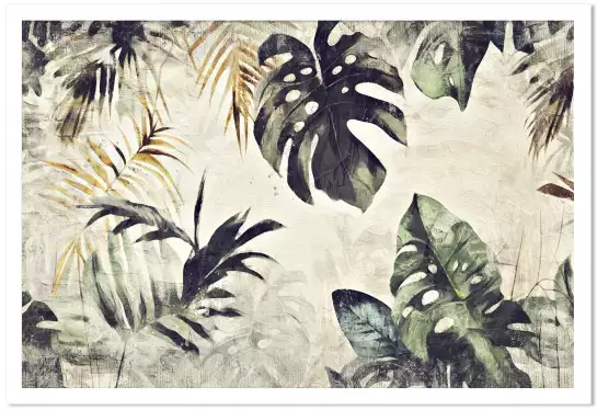 Jungle birmane - affiche botanique palmier