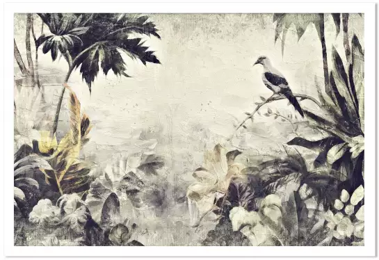 Oiseau solitaire - affiche oiseaux tropicaux