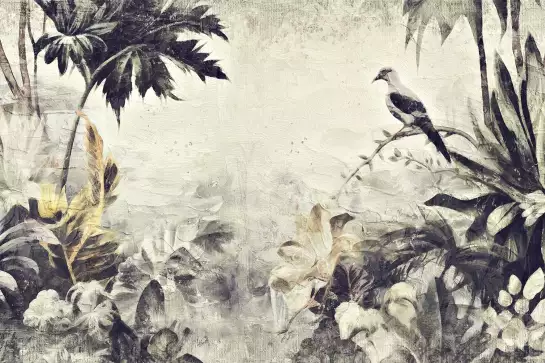 Oiseau solitaire - affiche oiseaux tropicaux