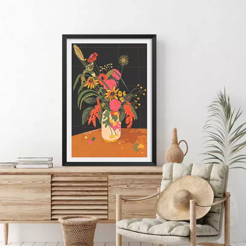 Bouquet lumineux - affiche de fleurs