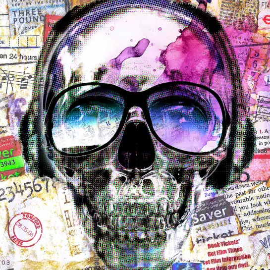 Skull letters - tableau pop art