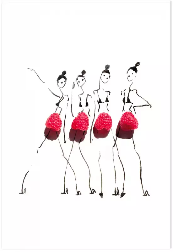 Mesdemoiselles framboises - affiche cuisine humour