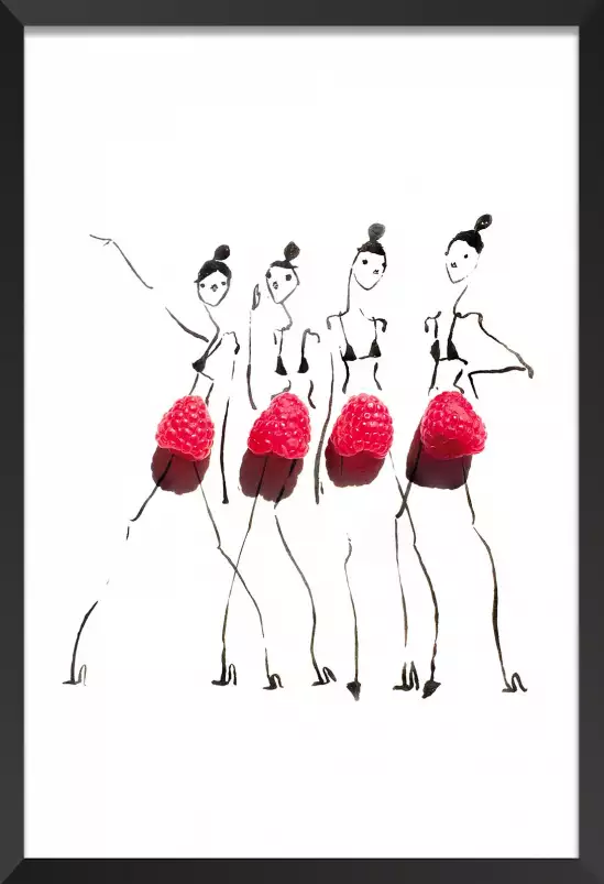 Mesdemoiselles framboises - affiche cuisine humour