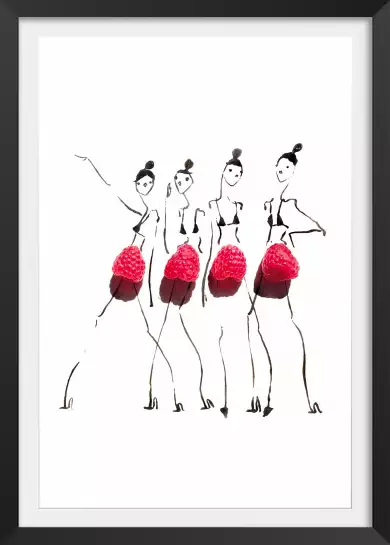 Mesdemoiselles framboises - affiche cuisine humour