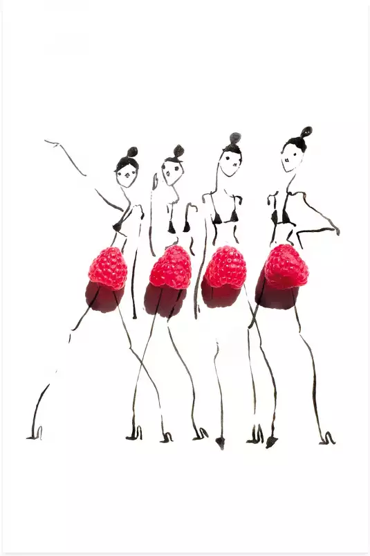 Mesdemoiselles framboises - affiche cuisine humour