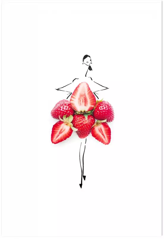 Robe cloche en fraise - affiche cuisine humour