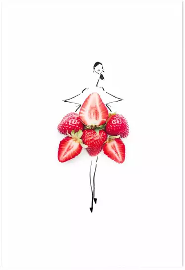 Robe cloche en fraise - affiche cuisine humour