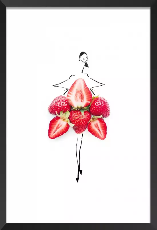 Robe cloche en fraise - affiche cuisine humour