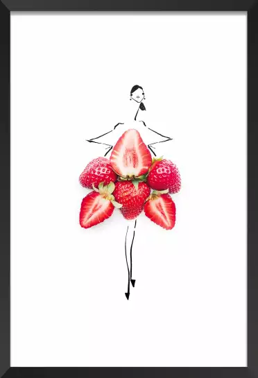 Robe cloche en fraise - affiche cuisine humour