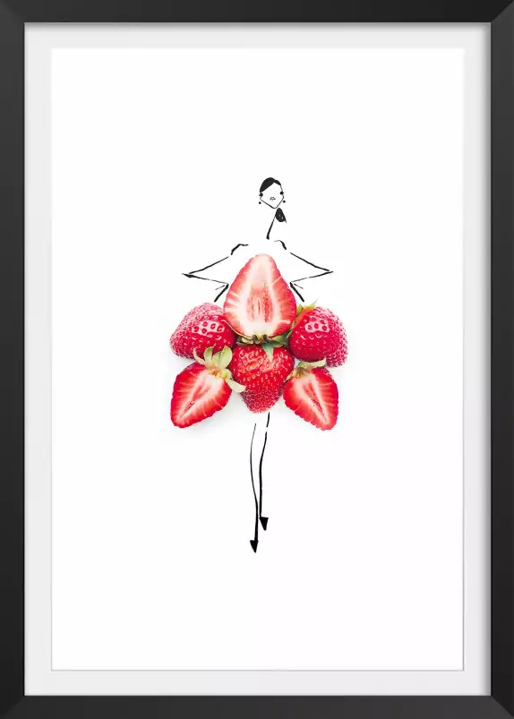 Robe cloche en fraise - affiche cuisine humour