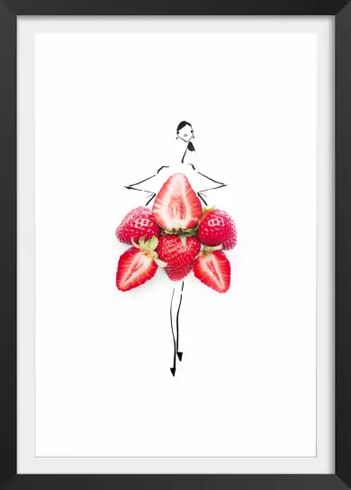 Robe cloche en fraise - affiche cuisine humour