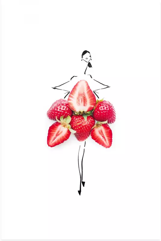 Robe cloche en fraise - affiche cuisine humour