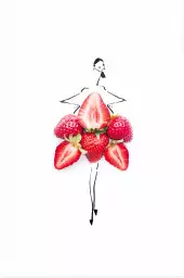 Robe cloche en fraise - affiche cuisine humour