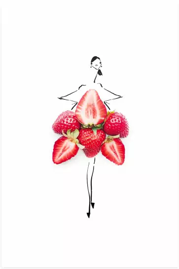 Robe cloche en fraise - affiche cuisine humour