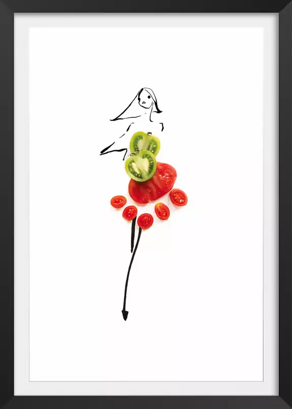 Melle tomate - affiche cuisine humour