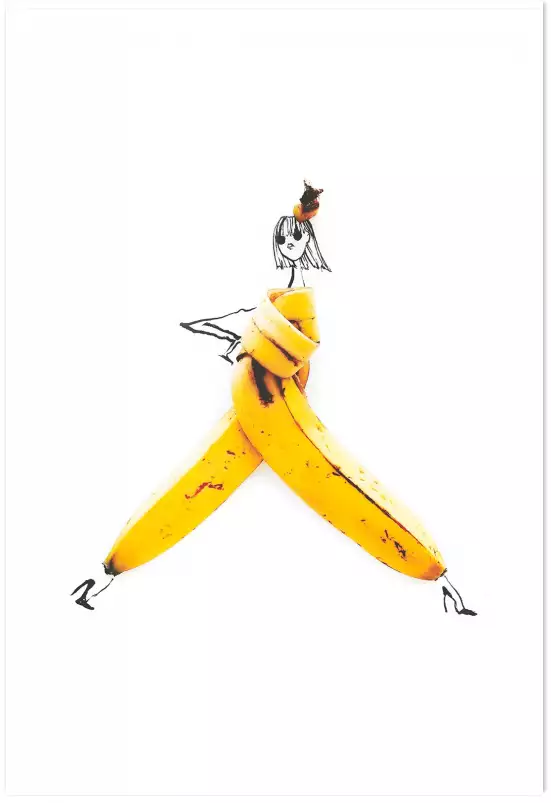 Salopette banana - affiche cuisine humour