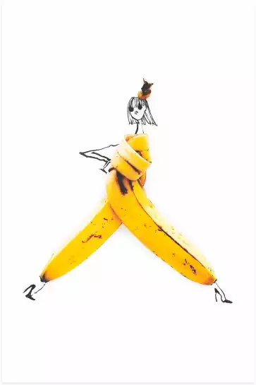 Salopette banana - affiche cuisine humour