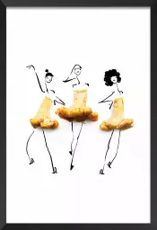 Champignons en folie - affiche cuisine humour