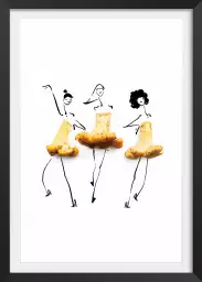 Champignons en folie - affiche cuisine humour