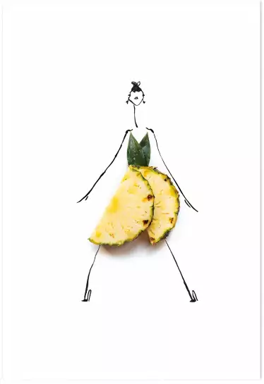 Melle ananas - affiche cuisine humour