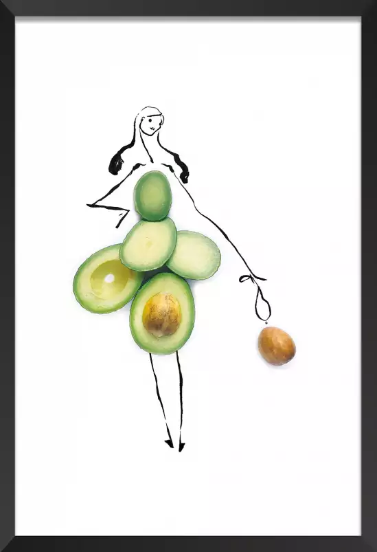 Melle avocado - affiche cuisine humour