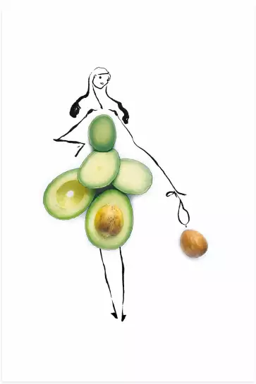 Melle avocado - affiche cuisine humour