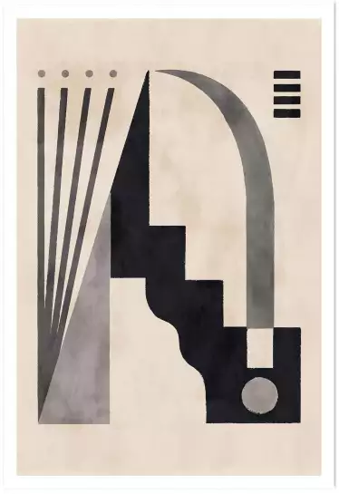 Pièce II en noir - affiche art geometrique