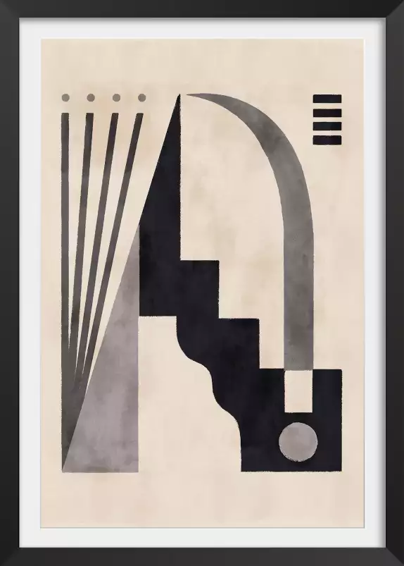 Pièce II en noir - affiche art geometrique