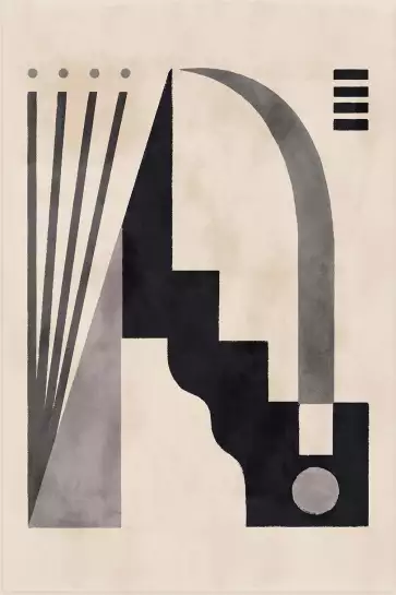 Pièce II en noir - affiche art geometrique