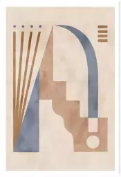 Pièce II en bleu - affiche art geometrique