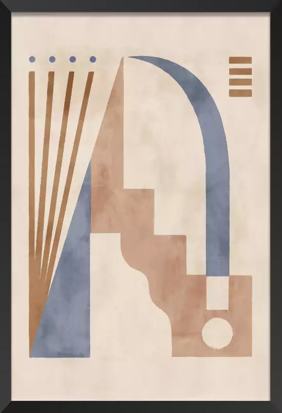 Pièce II en bleu - affiche art geometrique