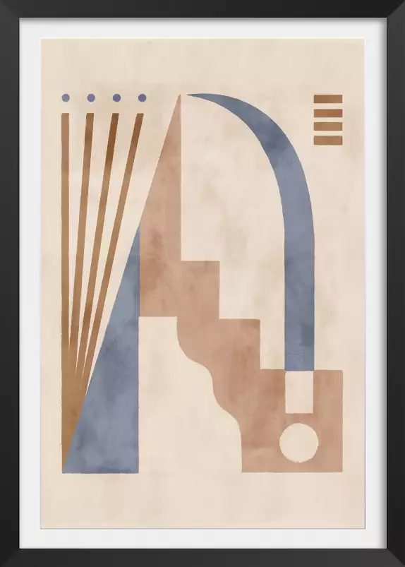 Pièce II en bleu - affiche art geometrique