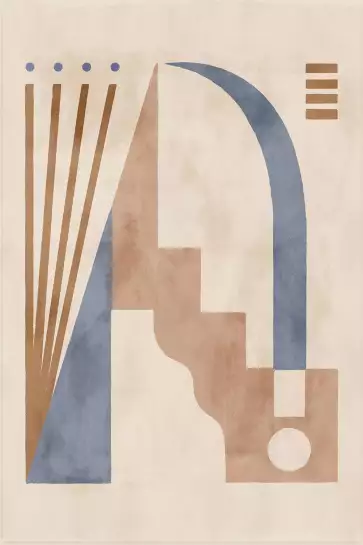 Pièce II en bleu - affiche art geometrique