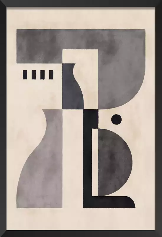 Pièce I en gris - affiche art geometrique