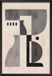 Pièce I en gris - affiche art geometrique