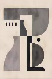 Pièce I en gris - affiche art geometrique