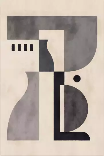 Pièce I en gris - affiche art geometrique