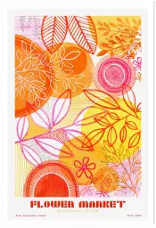 Flower market orange - affiche de fleurs