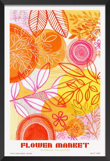 Flower market orange - affiche de fleurs